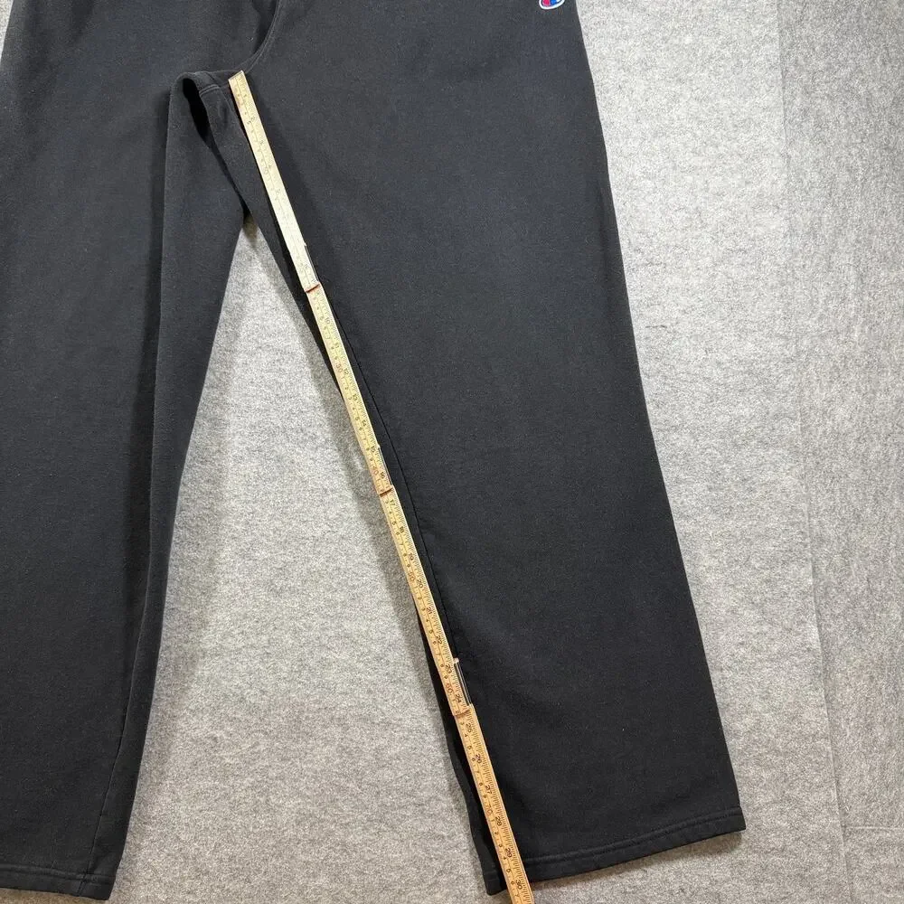 Champion Heavyweight Sweatpants Mens XL Black Embroidered Logo Lounge Drawstring